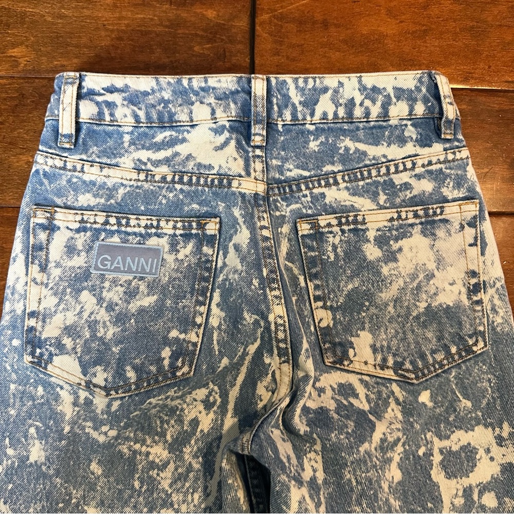 Ganni Blue Acid Wash Betzy Flare Jeans - Picture 12 of 16